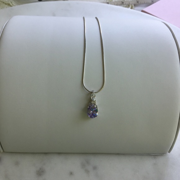 Sterling Silver Lavender Cz Necklace - Picture 11 of 16